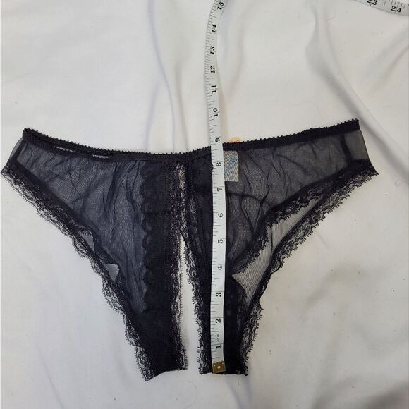 NEW Vintage 70s Fredrick's of Hollywood sheer black crotchless panties underwear - Picture 9 of 9